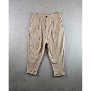 Ami Paris Carrot Oversized Trousers Mens M Beige Pleated Cuffed Quiet Luxury